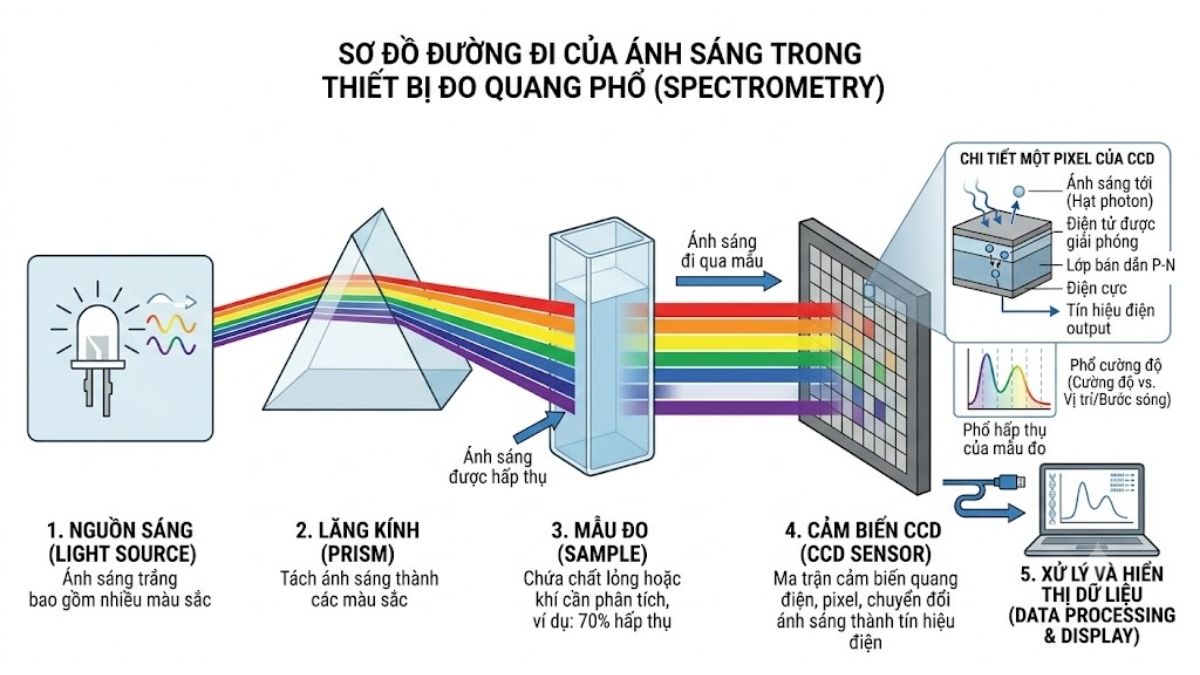 Khúc xạ kế là gì? Nguyên lý, Phân loại và Hướng dẫn chọn mua thiết bị đo nồng độ chính xác