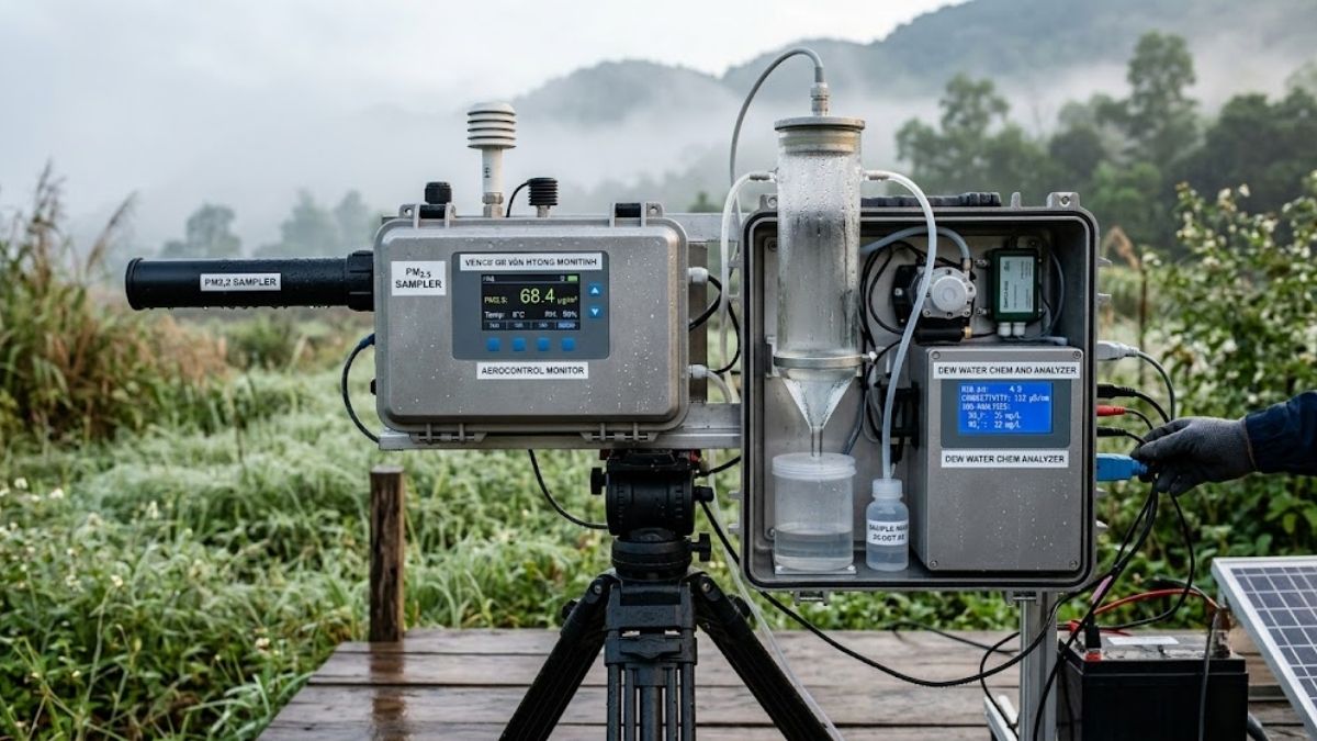 Thiết bị quan trắc chất lượng không khí chuyên dụng đo PM2.5 và phân tích hóa học nước sương