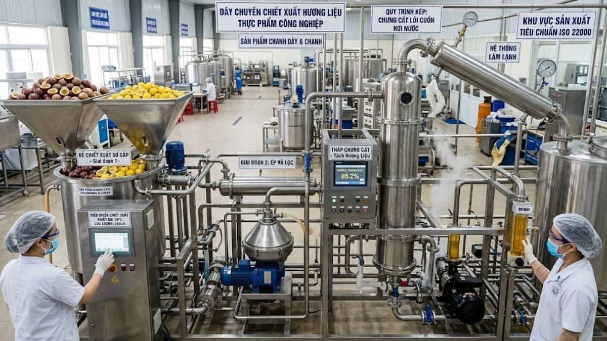 Dây chuyền chiết xuất hương liệu thực phẩm công nghiệp